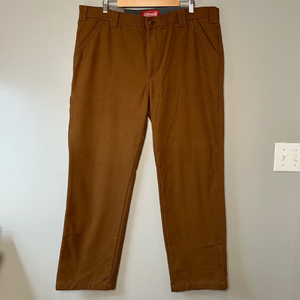 Coleman Fleece Lined Utility Pants Stretch Canvas Mens 40x32 Copper Work NWT
